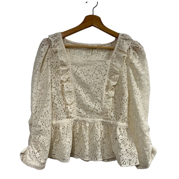 Meadow Rue Tops - Meadow Rue by Anthropologie cream lace top - size 4